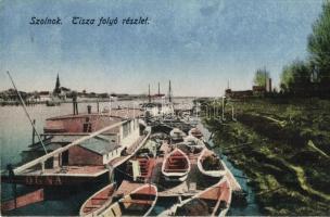 1933 Szolnok, Tisza folyó, kikötő, Duna komp