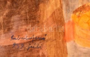 Szabados Jenő (1911-1942): Magányosan a teraszon. Vegyes technika, papír, jelzett, üvegezett keretbe...