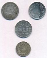 Német Birodalom 1875B 1M Ag + 1914J 1/2M Ag + Német Harmadik Birodalom 1935A 1M Ni (2x) T:2-3
Germa...