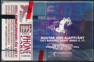 1995 Freddy Mercury, Margyar AISD alapítvány telefonkártya. Használatlan, bontatlan csomagolásban, sorszámozott. Csak 4000db!