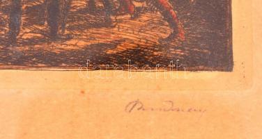 Rudnay Gyula (1878-1957): Mulatozok. Színezett rézkarc, papír, jelzett, üvegezett keretben, 14×19  c...