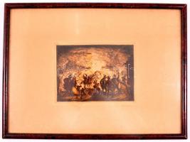 Rudnay Gyula (1878-1957): Mulatozok. Színezett rézkarc, papír, jelzett, üvegezett keretben, 14×19  c...