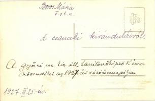 1927-1928 Csanakfalu, Ménfőcsanak (Győr) - 2 db régi fotólap, az egyiken a győri m. kir. ált. tanító...