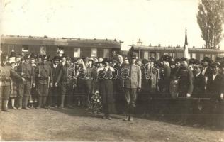 1921 Biatorbágy, vasútállomás, Vöröskeresztes kórházvonat, IV. Károly és Zita királyi pár utolsó útja Magyarországra / The last visit of Charles I of Austria and Zita to Hungary at the railway station, Red Cross hospital train. Schäffer Ármin photo