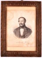 cca 1860 Vörösmarty Mihály portréja. Barabás Miklós festménye után készült rézkarc. 11x17 cm Üvegeze...