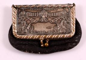 1904 St Louis világkiállítás domborműves bőr pénztárca / World Expo souvenir purse 7x5 cm