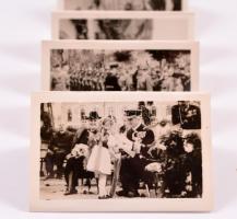 1940 Erdély felszabadításának emlékére 20 db képet tartalmazó kis leporelló-füzet zsinórfűzéssel, sz...