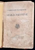 Urmánczy Nándorné szakácskönyve. Bp.,1915, Franklin, 272+4 p. Kiadói félvászon-kötés, rossz állapotb...
