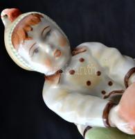 Zsolnay Jenőke, kézzel festett, jelzett, apró kopásokkal, 13 cm