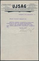 1921-1931 Újságok fejléces levélpapírjaira írt levelek (Budapesti Hírlap, Ujság, Országos Erdészeti Egyesület), 3 db