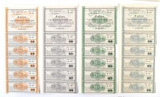 Ausztria / Bécs 1908. 4%-os jelzálogkötvény 200, 500, 1000 és 2000 K-ról, szelvényekkel (4xklf) T:II...