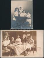 cca 1901-1944 Gyermekeket ábrázoló fotók, 5 db, 9×7 és 14×9 cm