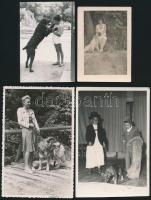 Kutyák, 4 db fotó, 9×6 és 13×8,5 cm