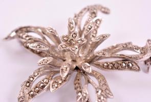 Ezüst (Ag.) markazit köves bross, bruttó: 14,2 g 5×5 cm