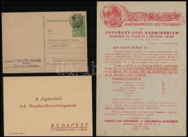 cca 1939-1942 Jogászrendezvényekkel (jogászbál, jogtudományi szeminárium, stb.) kapcsolatos nyomtatv...