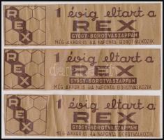 REX borotva szappan csomagoló papírja, 3 db