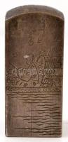 Hajós jelenetet ábrázoló, régi kínai acél pecsétnyomó, gazdagon díszített / Antique steel Chinese se...