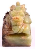 Sárkányt ábrázoló, régi kínai jáde pecsétnyomó  / Antique jade Chinese seal maker with dragon figure...