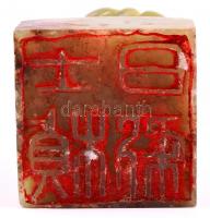 Sárkányt ábrázoló, régi kínai jáde pecsétnyomó  / Antique jade Chinese seal maker with dragon figure...