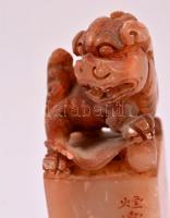 Sárkányt ábrázoló, régi, nagyméretű, kínai jáde pecsétnyomó, / Antique Chinese seal maker with drago...