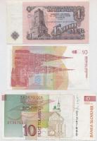 Vegyes 6db-os horvát, csehszlovák és bolgár bankjegy tétel T:II-III
Mixed 6pcs Croatian, Czechoslov...