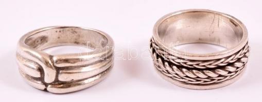 Ezüst (Ag.) gyűrű ( 2db), méret: 51 és 52, jelzett, együtt nettó: 9,2 g