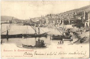 1901 Constantinople, Istanbul; Halki / Heybeliada island, port, ships. Max Fruchtermann 357. (r)