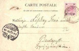 1901 Constantinople, Istanbul; Halki / Heybeliada island, port, ships. Max Fruchtermann 357. (r)