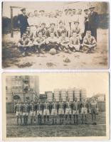 10 db RÉGI 1900-as évek eleji fotó képeslap beazonosítatlan labdarúgó csapatokkal, focisták / 10 pre-1910 photo postcards of unidentified football teams