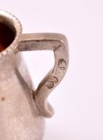 Ezüst(Ag) babakészlet (poharak, kiöntő, tálca), 8 db,  nettó: 20 g