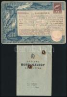 1944 Halászjegy 5P (hajtásnyommal) + 1952 Horgászjegy