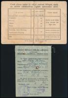 1944 Halászjegy 5P (hajtásnyommal) + 1952 Horgászjegy