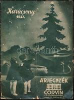 1937 Corvin áruház karácsonyi árjegyzéke. Bp., Tolnai, szakadt borítóval, foltos, ceruzás bejegyzéssel, 31 p.