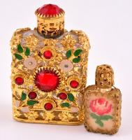 Két fajta parfümtartó, mini kézitükör, összesen: 3 db,