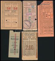 Vegyes okmány tétel: különféle BHÉV menetjegyek