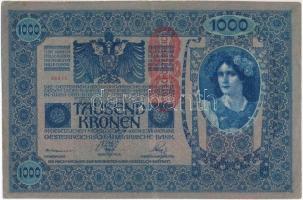 1902. 1000K függőleges Deutschösterreich felülbélyegzéssel, mindkét oldala német T:III