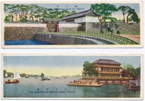 4 db RÉGI távol-keleti városképes lap, közte 2 minilap / 4 pre-1945 town-view postcards from the Far East, with 2 mini cards
