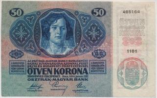 1914. 50K (3x) kettő piros, függőleges "DEUTSCHÖSTERREICH" felülbélyegzéssel T:III-IV