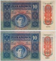 1915. 10K (2x) DEUTSCHÖSTERREICH felülbélyegzéssel T:III