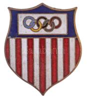 Amerikai Egyesült Államok DN zománcozott olimpiai Br jelvény (18x21mm) T:2 / USA ND enamelled Olyimpic badge, Br (18x21mm) C:XF