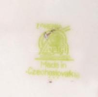 Csehszlovák dísztányér a Károly híd látképével, matricás, jelzett (Tauschek), apró kopás nyomokkal, ...