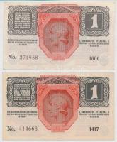 1916. 1K (2x) egyik zöld, vízszintes "DEUTSCHÖSTERREICH" felülbélyegzéssel + 1917. 2K (3x)...