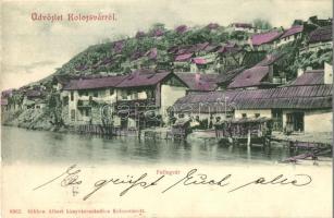 1899 Kolozsvár, Cluj; Cetatuie / Fellegvár, vízparti házak. Kiadja Gibbon Albert 6962. / riverside houses, citadel