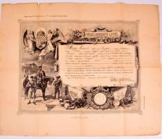 1909 Katonai végelbocsájtó levél jó állapotban.