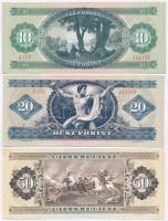 1975. 10Ft + 1980. 20Ft + 1989. 50Ft T:I,I- nyomdai papírránc