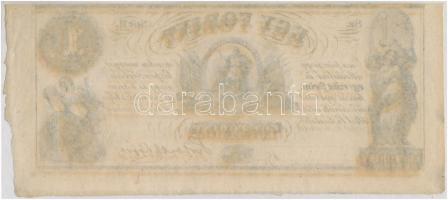 1852. 1Ft "Kossuth bankó" kitöltetlen "H", ívszéllekkel T:I- 
Hungary 1852. 1 F...