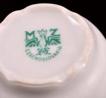 Moritz Zdekauer (MZ) mokkás csésze és alj (2db), matricás, jelzett, apró kopás nyomokkal