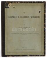 Johann Reinhard Bünker / Bünker János Rajnárd (1863-1914): Das Bauernhaus in der Heanzerei (Westungarn.) Wien, 1895, Selbstverlag der Anthropolgischen Gesellschaft, 89-154 p. 102 szövegközti illusztrációval. Német nyelven. Hiéncország parasztházai. Különlenyomat. Félvászon kötésben, egy-két foltos lapszéllel. /In half-linen-binding, with some spotty pages, in German language.