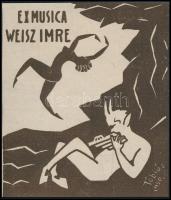Tóbiás jelzéssel: Ex musica Weisz Imre, fametszet, papír, 10,5×9 cm