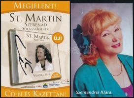 5 db magyar híresség aláírása (St Martin, Böröndi Tamás, Bordy Bella, Szentendrei Klára, stb)